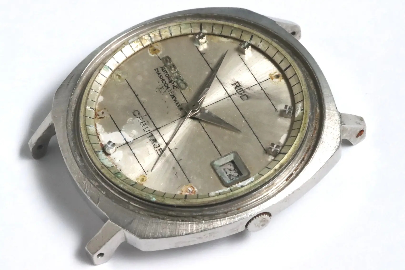 Seiko 7625-7013 sportsmatic watch in very poor condition