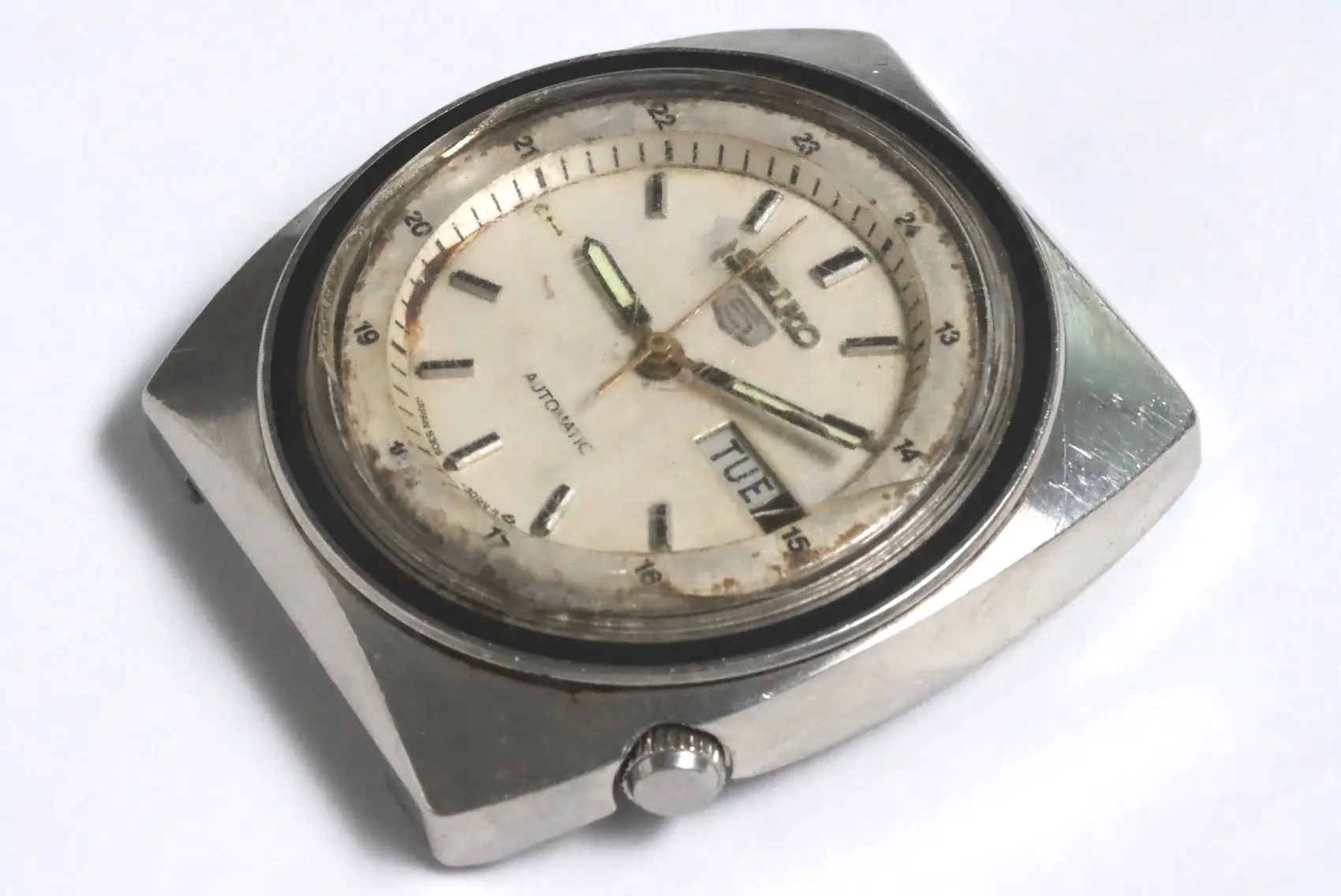 Seiko 6119 franken watch in very poor condition