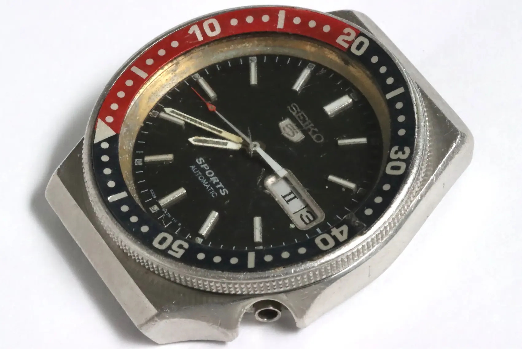 Seiko incomplete and defective 6309 sports men's watch