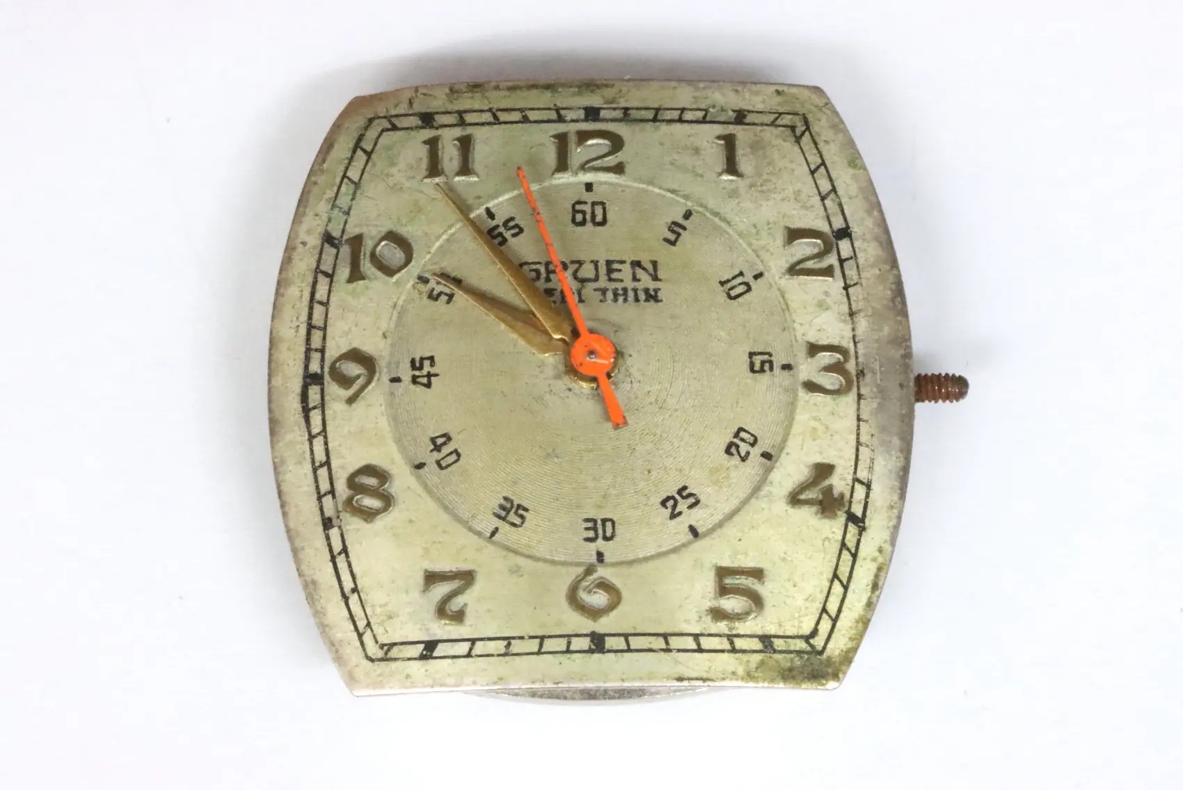 Gruen very-thin defective handwind movement for spares restore