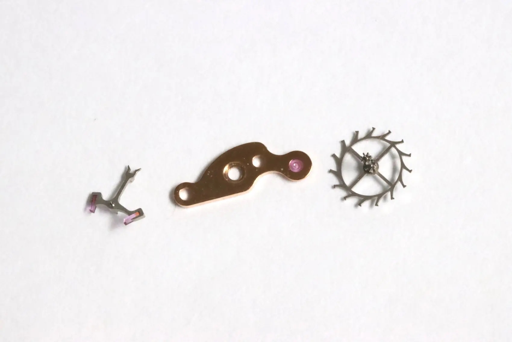ETA 2452 (30 jewels) pallet fork, escape wheel and bridge
