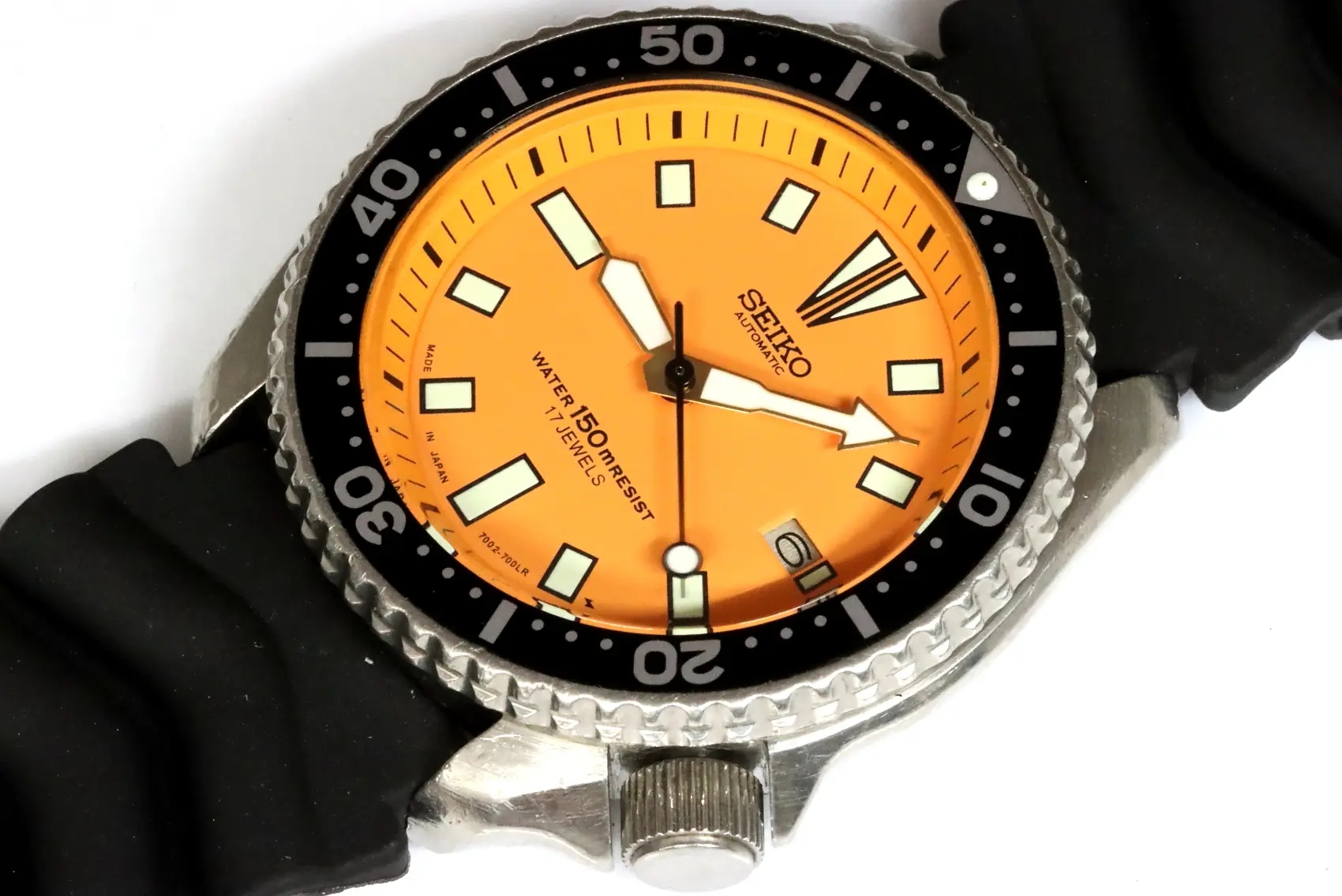 Seiko classic 7002-7000 automatic men's diver's with aftermarket dial