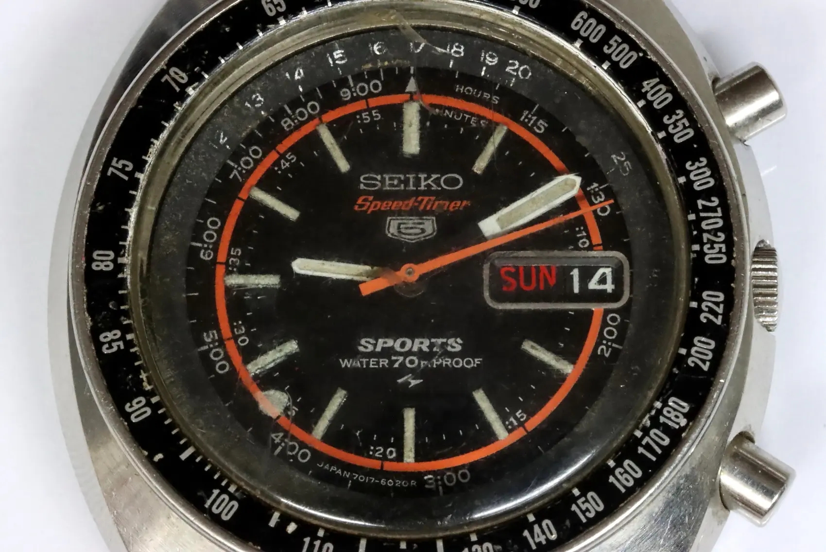 Seiko 7017-6020 Speed-Timer chronograph found as is and defective