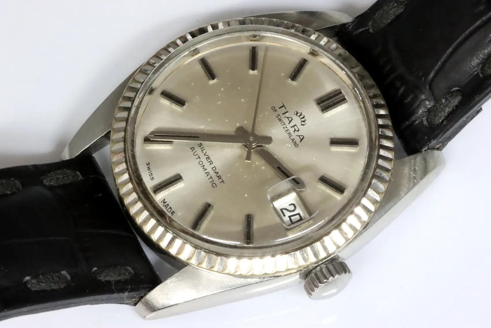 Tiara silver dart classic 25 jewels eta 2452 men's watch