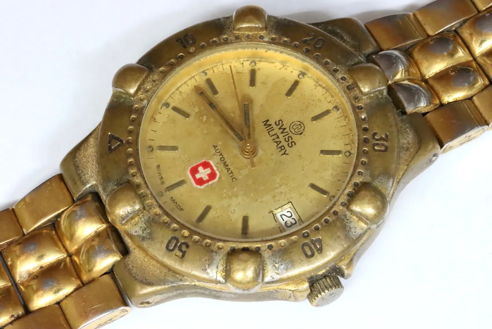 Swiss Military automatic mens watch in poor condition