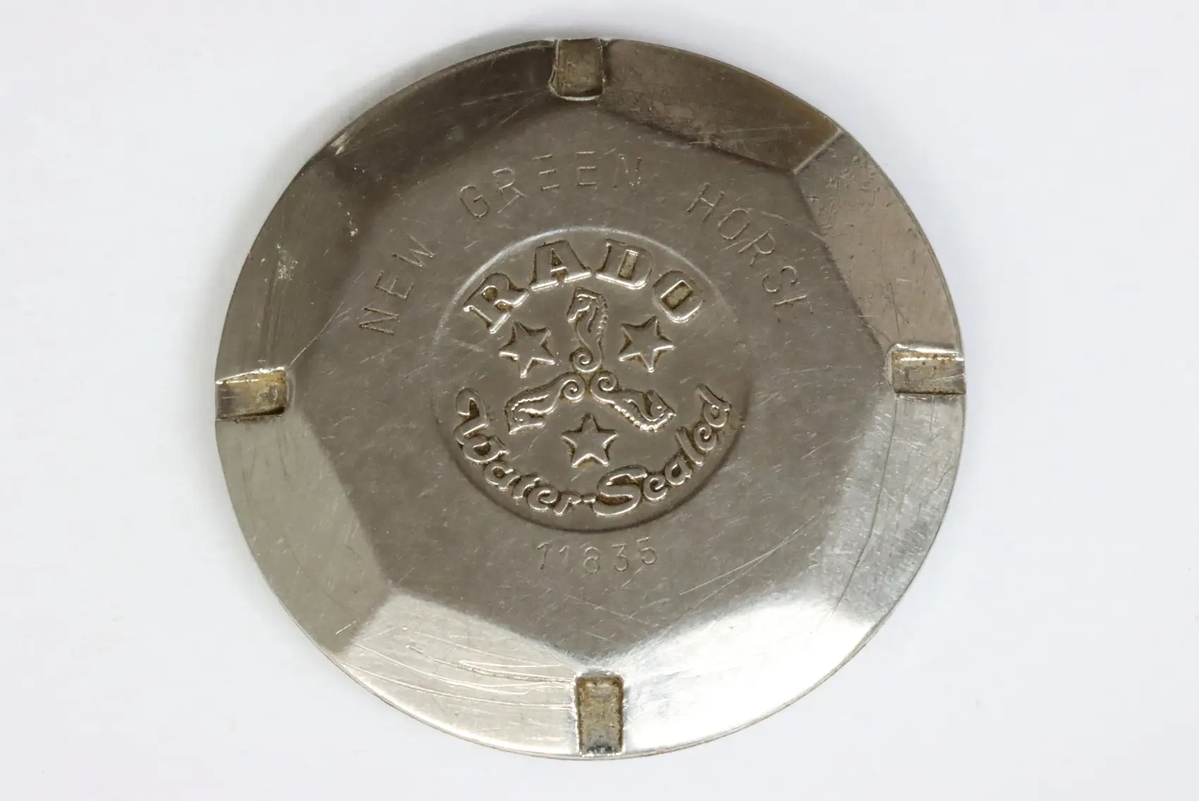 Rado 11835 new green horse 33.7mm case back for spares restore