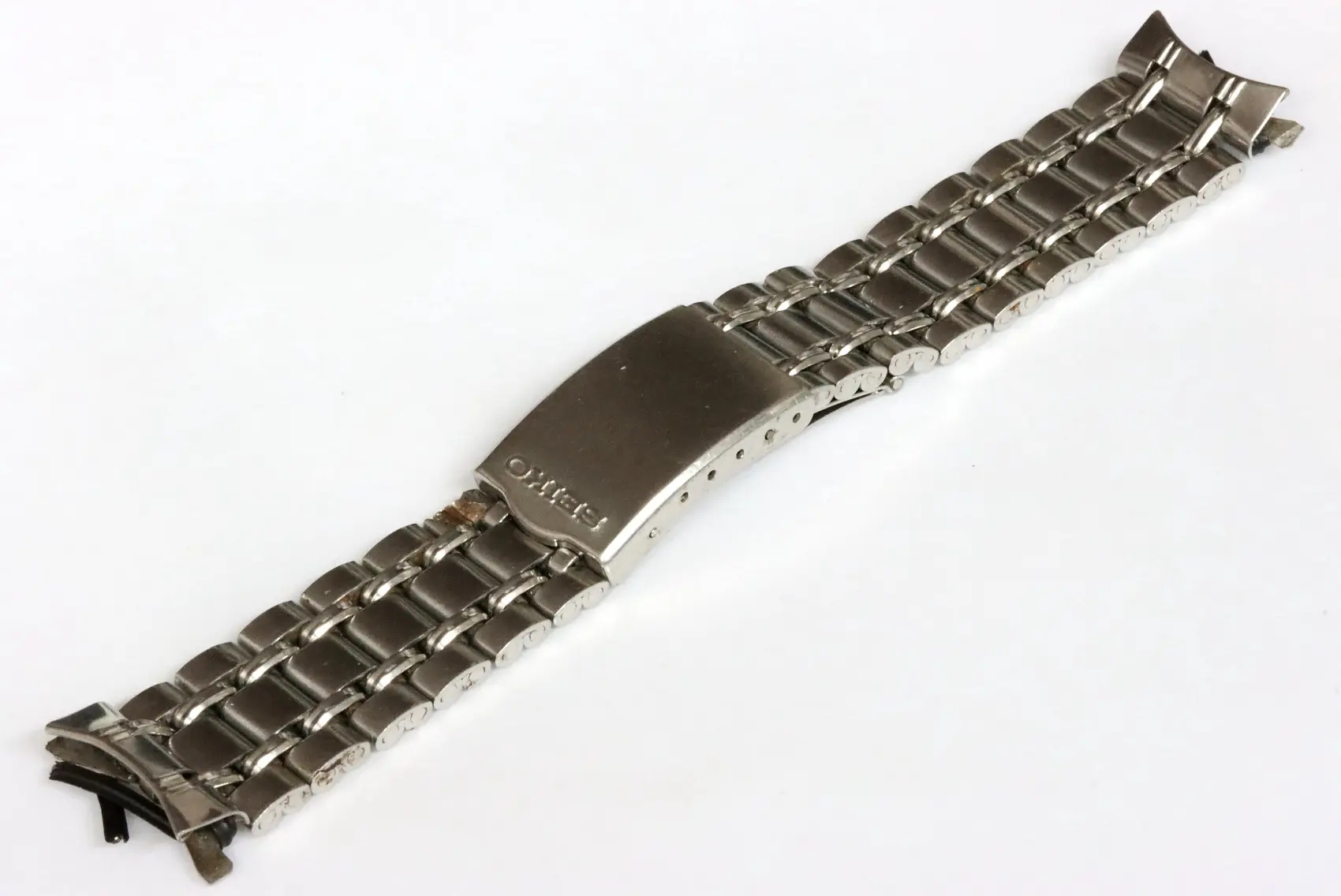 Short 18mm classic men's watch bracelet with Seiko clip