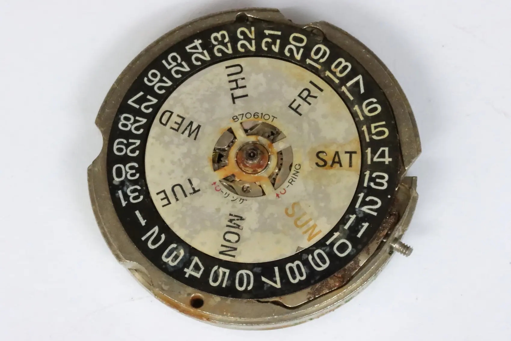 Seiko 6119A defective movement with rust and corrosion