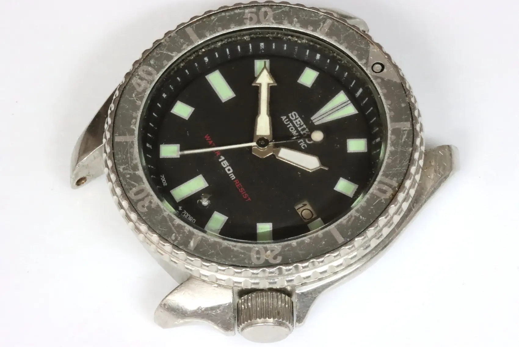 Seiko 7002 diver's watch found as is, defective with 6309 case back