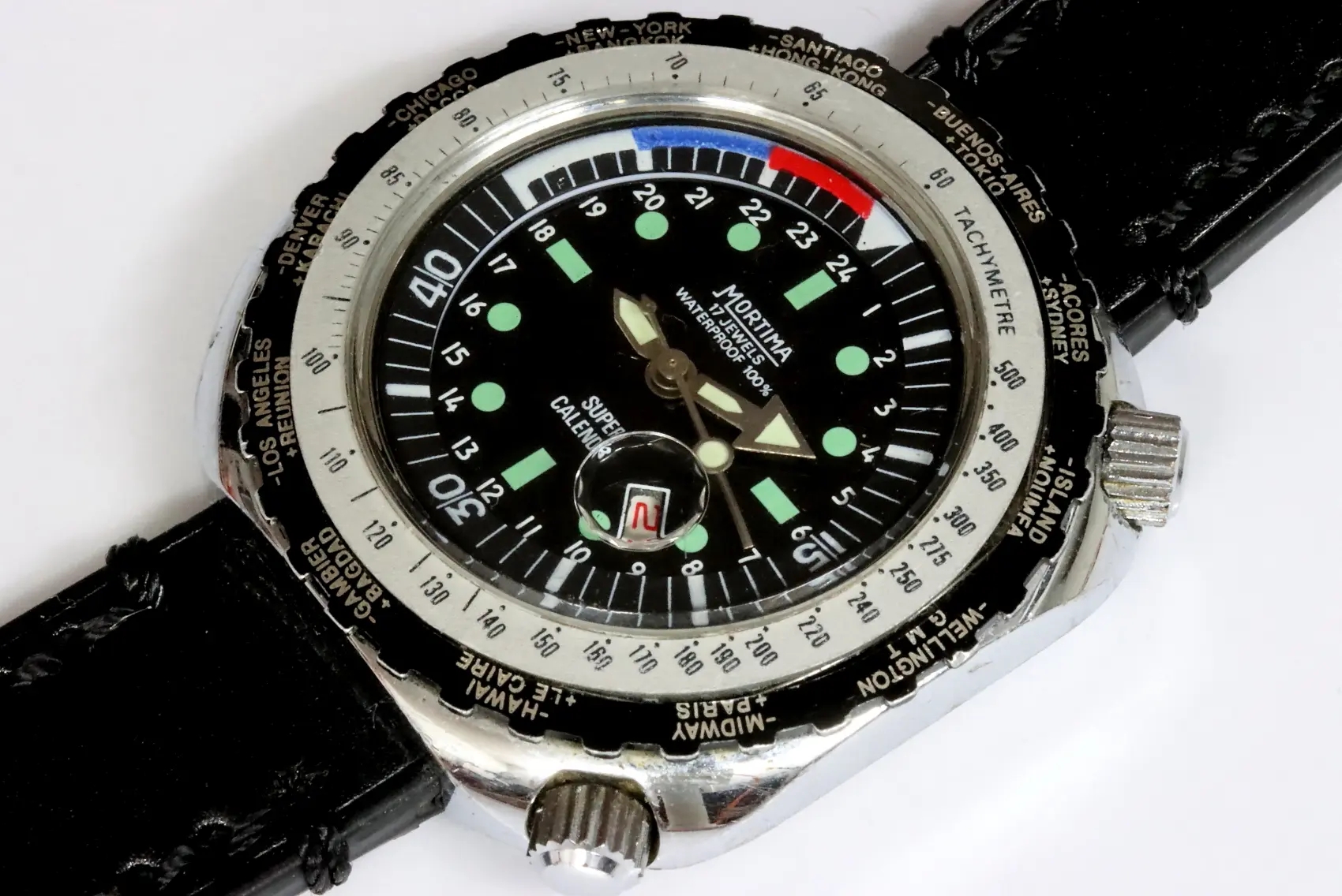 Mortima classic super calendar CAT-C 66 manual wind watch