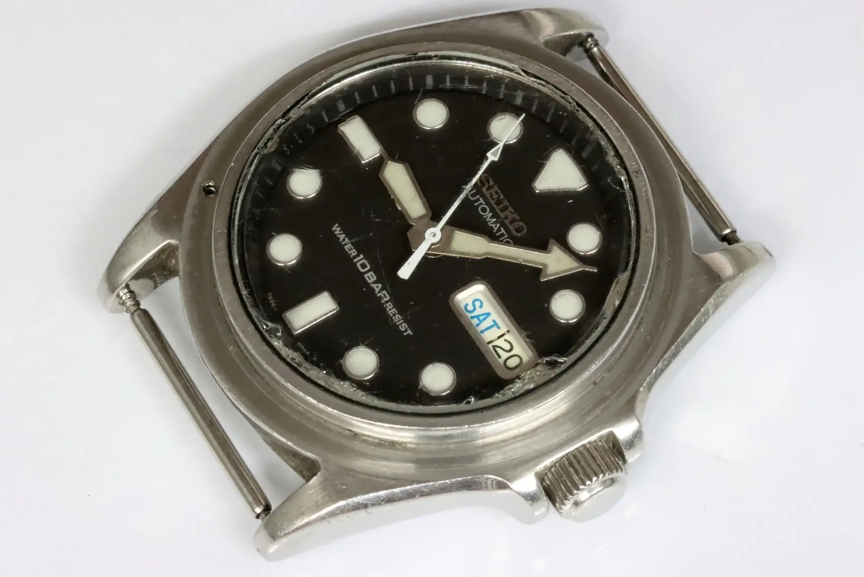 Seiko 10bar 7S26-0040 SKX033 defective and incomplete divers watch