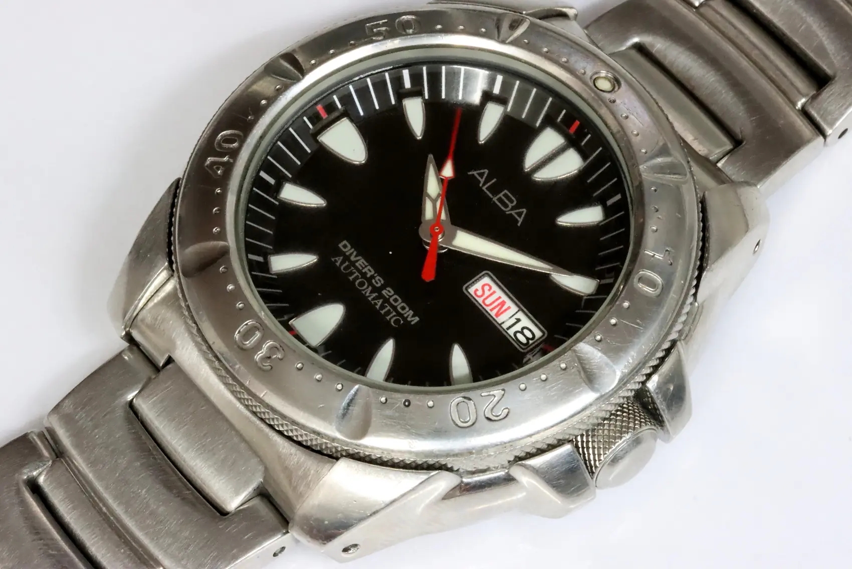 Alba Seiko 7S26-X002 automatic mens 45mm divers watch