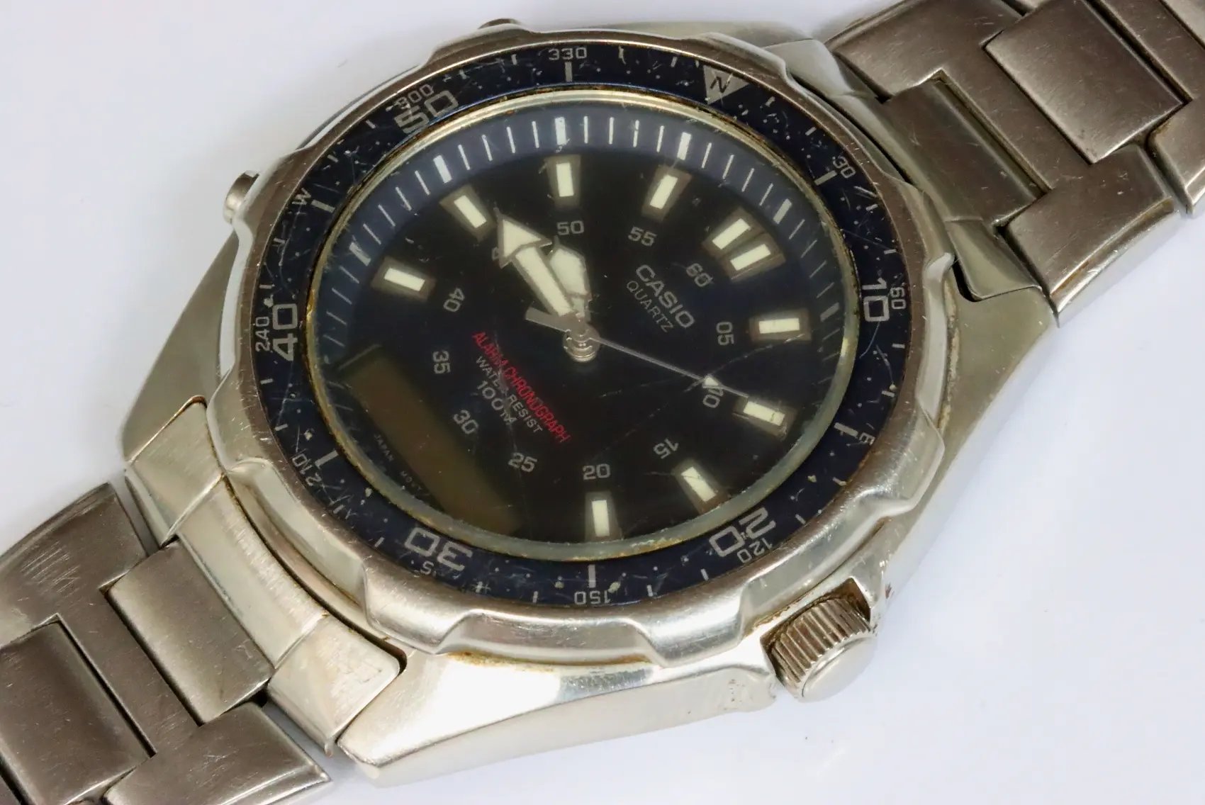 Casio AMW-320R defective alarm chronograph watch for spares restore