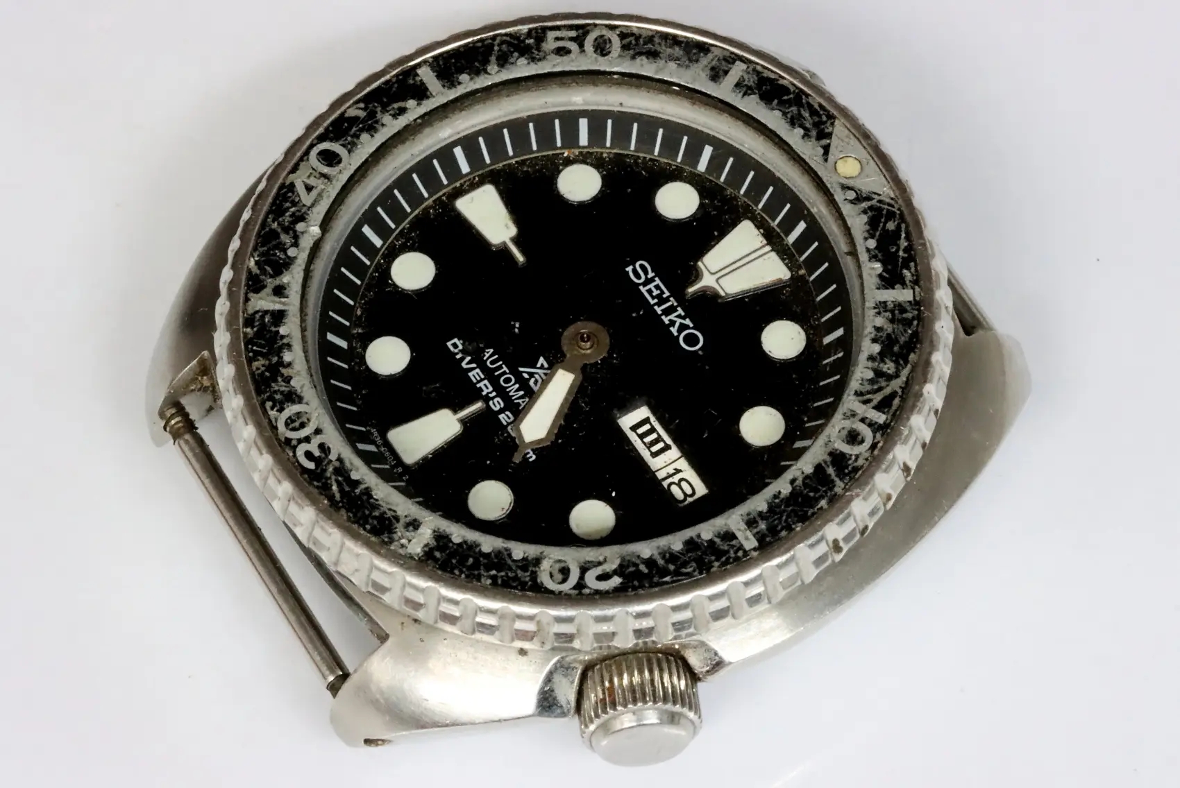 Seiko 4R36-05H0 incomplete defective divers watch in poor condition